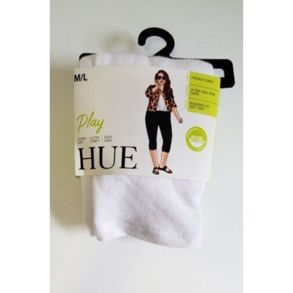 HUE Womens Reversible French Terry Ultra High Waist Capri Legging (M/L)‎ - NWT
